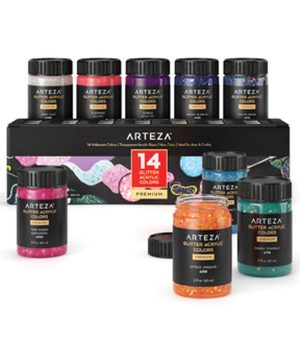 Acrylic Paint |   Iridescent Glitter 2oz Acrylic Paint Set 14pc Acrylic Paint Acrylic Paint