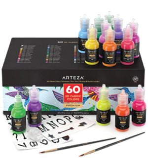 Fabric Paint |   3D Fabric Paint Set of 60 Art Supplies & Painting Fabric Paint