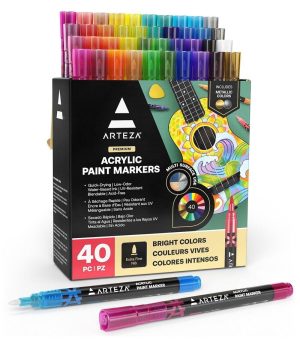 Paint Markers |   40ct Multi Colored Acrylic Paint Markers Art Supplies & Painting Paint Markers