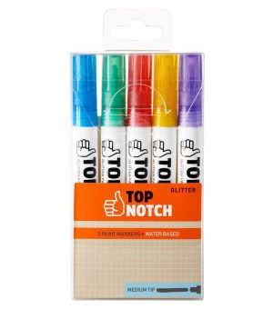 Paint Markers |   5ct Medium Tip Water Based Glitter Paint Markers Art Supplies & Painting Paint Markers