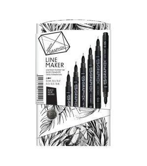 Paint Markers |   Graphik 6 Piece Line Painter Set Black Art Supplies & Painting Paint Markers