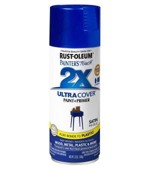 Spray Paint |   Rust-Oleum 12oz Paint & Primer Satin Spray Paint Art Supplies & Painting Ink Blue/Rustic Orange/Vintage Teal