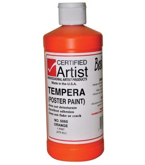 Tempera Paint |   Tempera Paint 16 oz Bottle Regular Colors Orange Art Supplies & Painting Tempera Paint