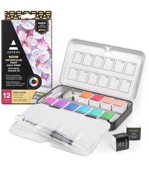 Watercolor Paint |   12ct Pastel Half Pan Watercolor Paint Art Supplies & Painting Watercolor Paint